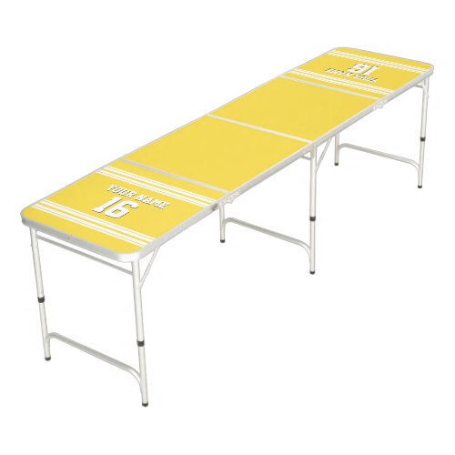 Pineapple Yellow with White Stripes Sports Jersey Beer Pong Table