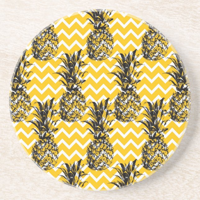 Pineapple Zigzags Drink Coaster (Front)