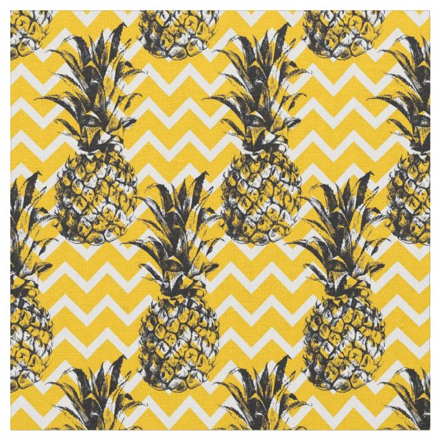 Pineapple Zigzags Fabric (Close Up)