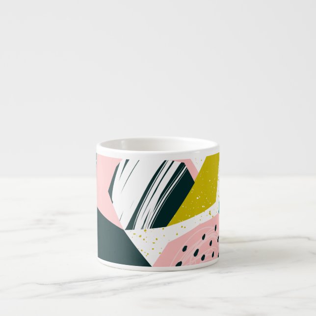 Pineapples Abstract: Colorful Seamless Patchwork Espresso Cup (Front)