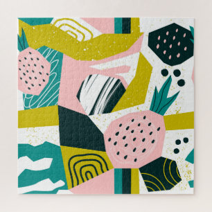 Pineapples Abstract: Colorful Seamless Patchwork Jigsaw Puzzle