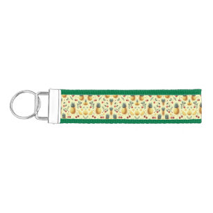 Pineapples and Cherries Wrist Keychain