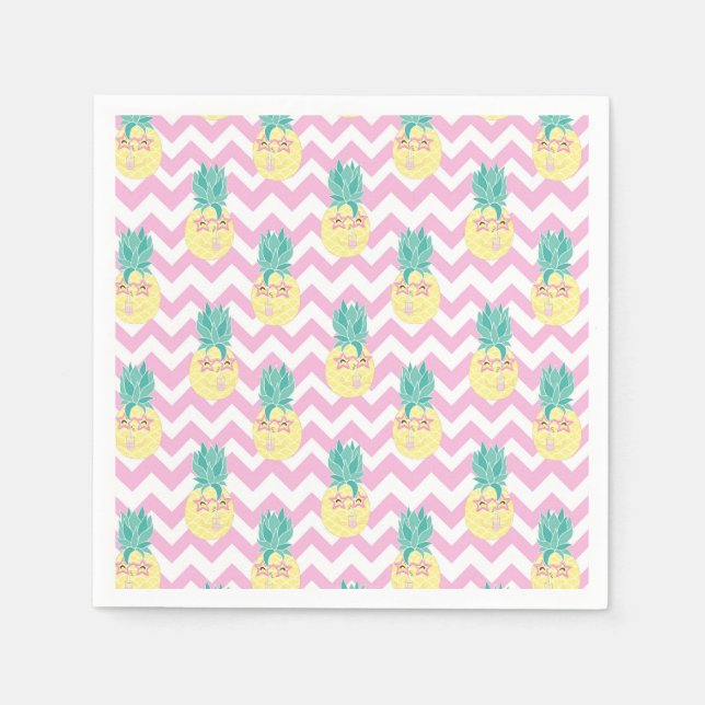 Pineapples and Chevron  Napkins (Front)