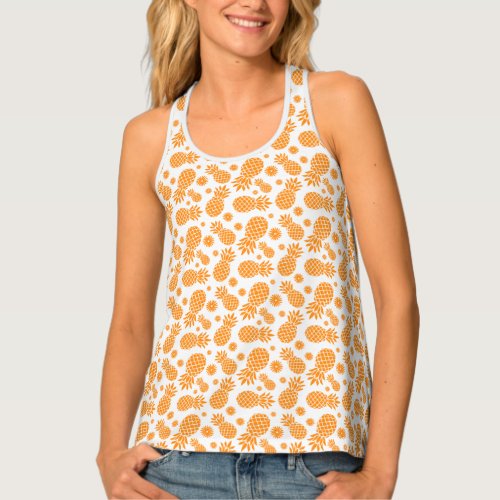 Pineapples and flowers graphic custom color tank top