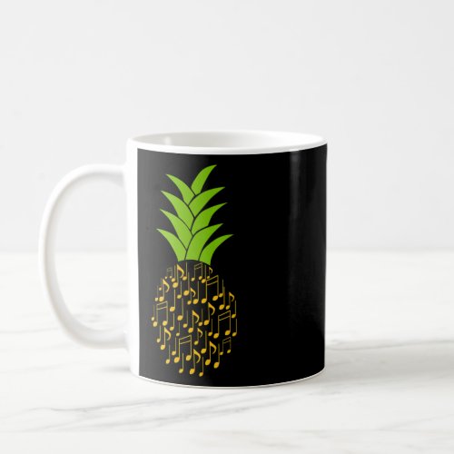 Pineapples and Music Notes Clef Musician Exotic Fr Coffee Mug