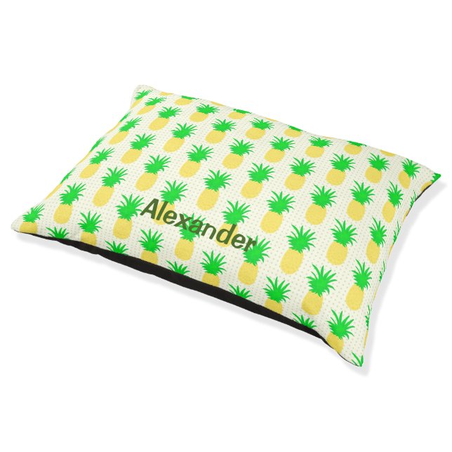 Pineapples and Polka Dot Pet Bed (Angled)
