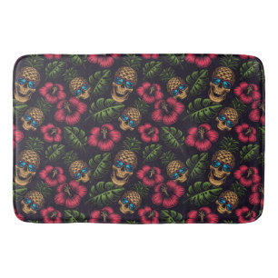 Pineapples and Skulls Bath Mat