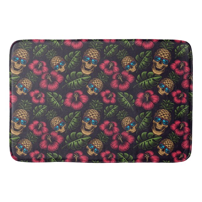 Pineapples and Skulls Bath Mat (Front)