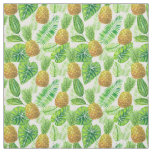 Pineapples and tropical leaves fabric