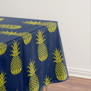 Pineapples Blue Tablecloth