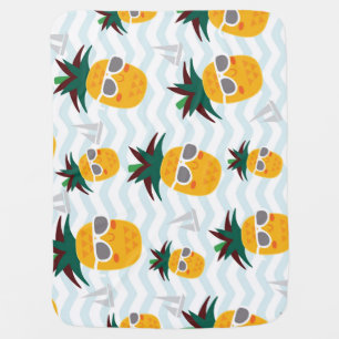 Pineapples, boat: cute ocean pattern. baby blanket