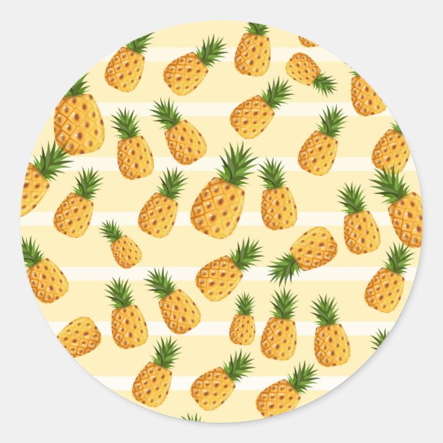 Pineapples Classic Round Sticker (Front)