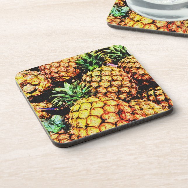 "Pineapples" Cute Photo. Buy Now Beverage Coaster (Left Side)