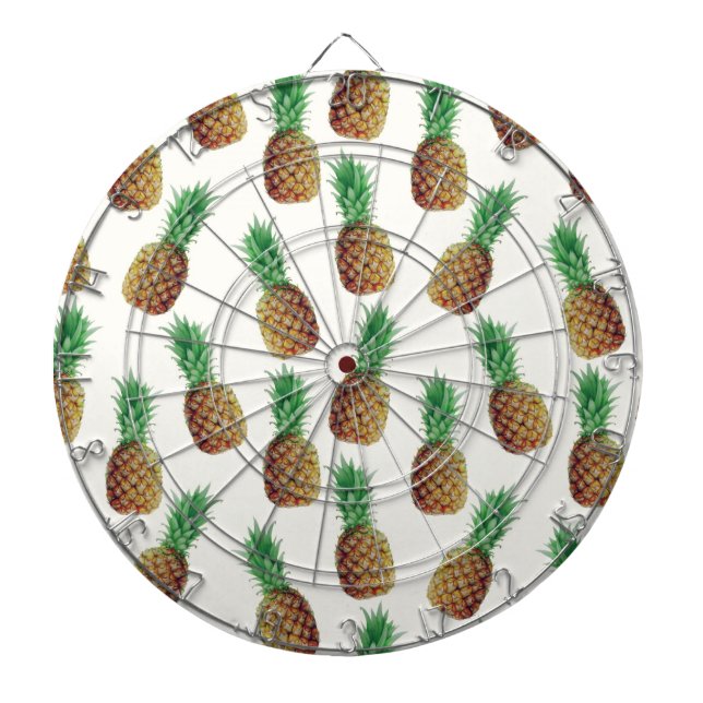 Pineapples Everywhere Dartboard With Darts (Front)