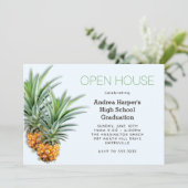 Pineapples Hawaiian School Graduation Open House Invitation (Standing Front)