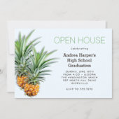 Pineapples Hawaiian School Graduation Open House Invitation (Front)