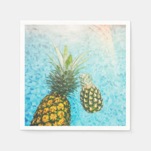 Pineapples in Swimming Pool Paper Napkins