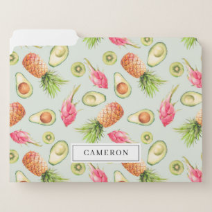 Pineapples Kiwi Avocado Dragon Fruit Pattern File Folder