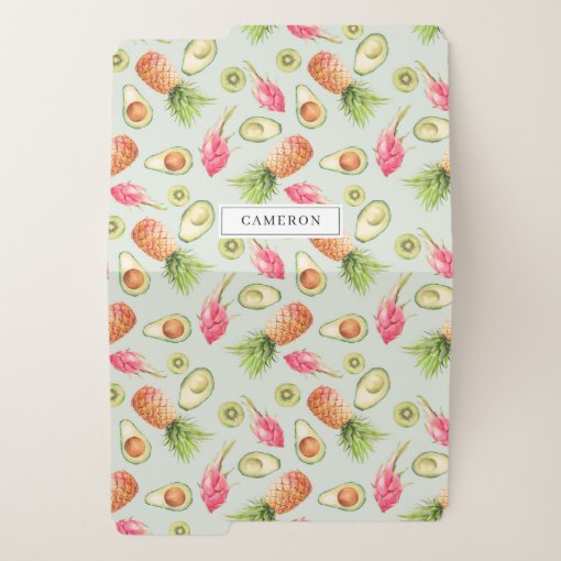 Pineapples Kiwi Avocado Dragon Fruit Pattern File Folder Zazzle
