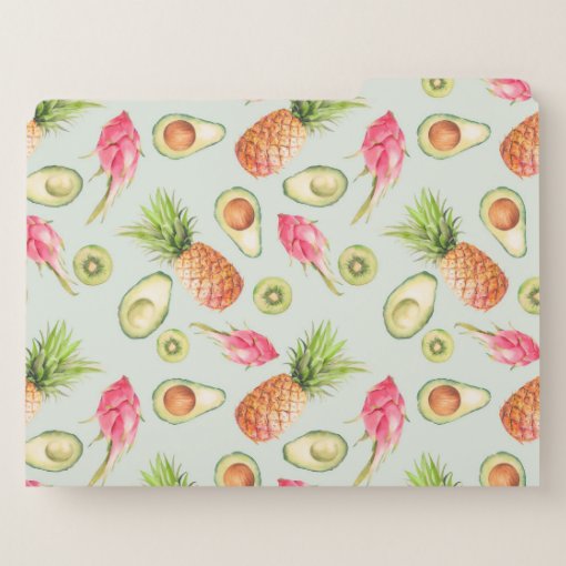 Pineapples Kiwi Avocado Dragon Fruit Pattern File Folder Zazzle