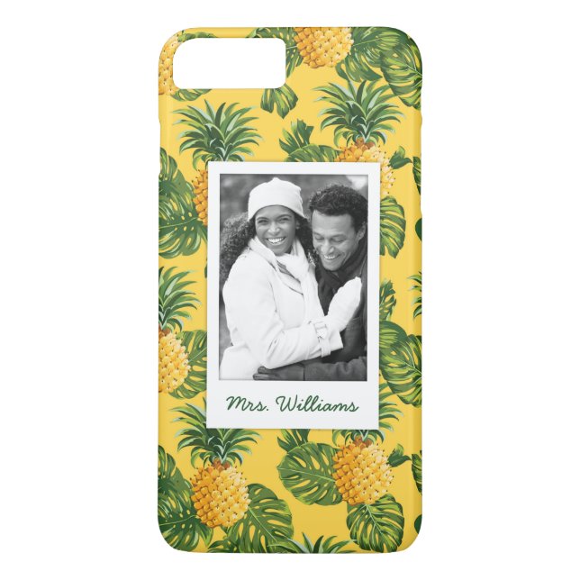 Pineapples & Leaves | Add Your Photo & Name Case-Mate iPhone Case (Back)