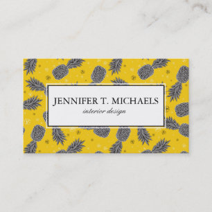 Pineapples On Gold Add Your Name Business Card