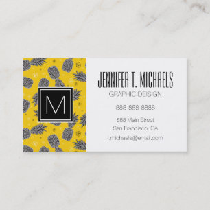 Pineapples On Gold Add Your Name Business Card