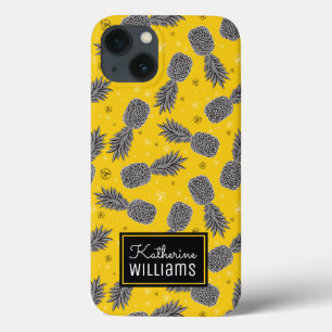 Pineapples On Gold   Add Your Name iPhone 13 Case