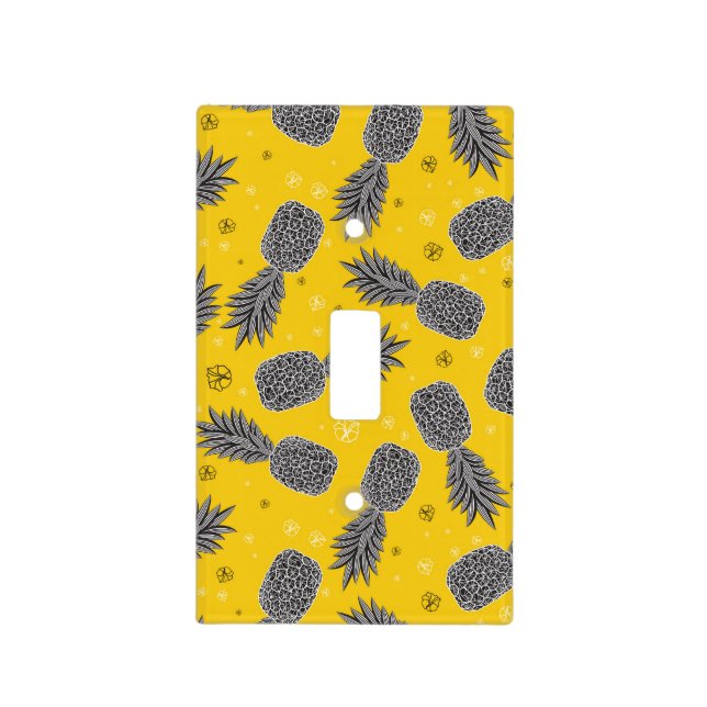 Pineapples On Gold Light Switch Cover (Front)