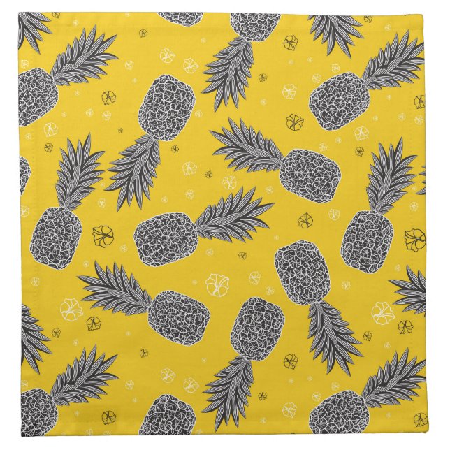Pineapples On Gold Napkin (Front)