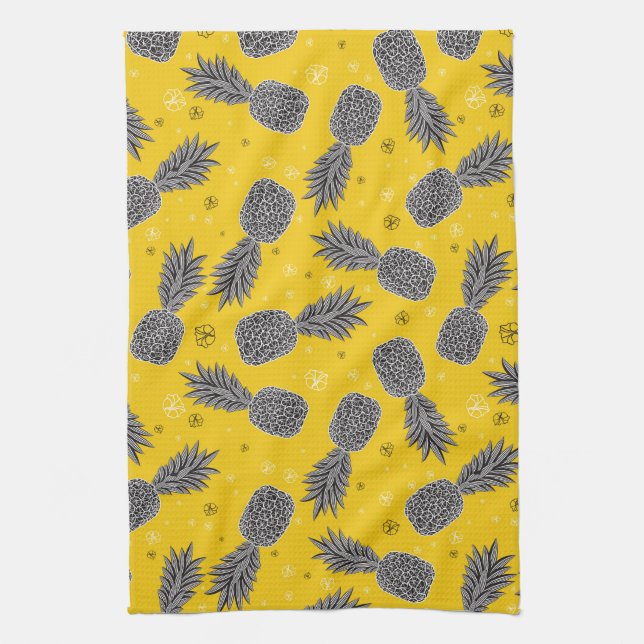 Pineapples On Gold Towel (Vertical)