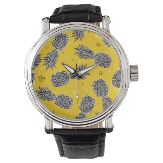 Pineapples On Gold Watch (Front)
