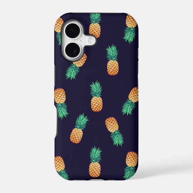 Pineapples On Navy Iphone Case (Back)