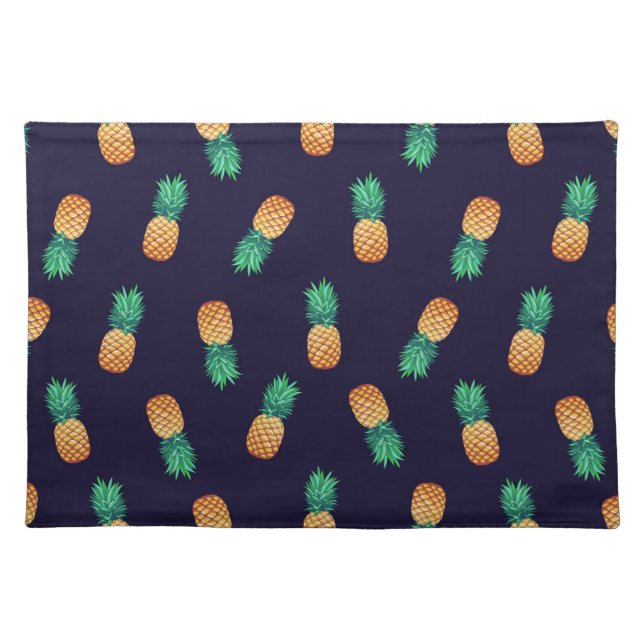 Pineapples On Navy Placemat (Front)