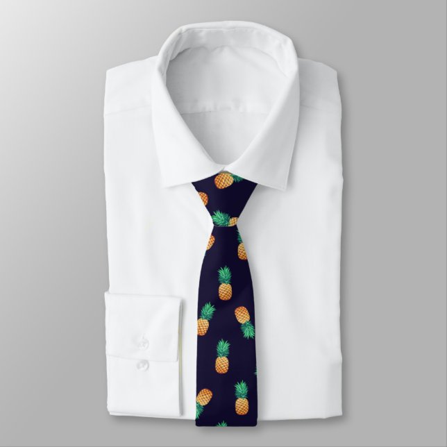 Pineapples On Navy Tie (Shirt)