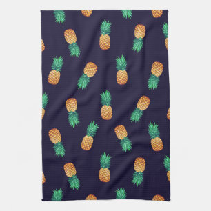 Pineapples On Navy Towel