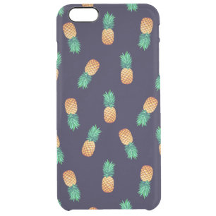 Pineapples On Navy Clear iPhone 6 Plus Case