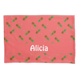 Pineapples on pink pillow case