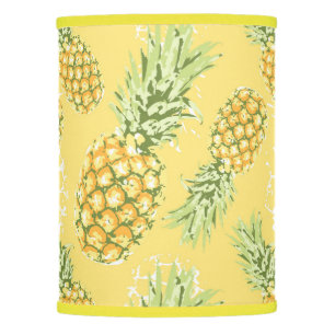 pineapples on soft yellow lamp shade