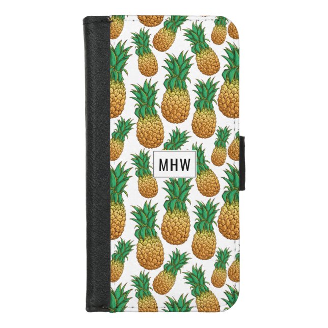 Pineapples Pattern custom monogram phone wallets (Front)