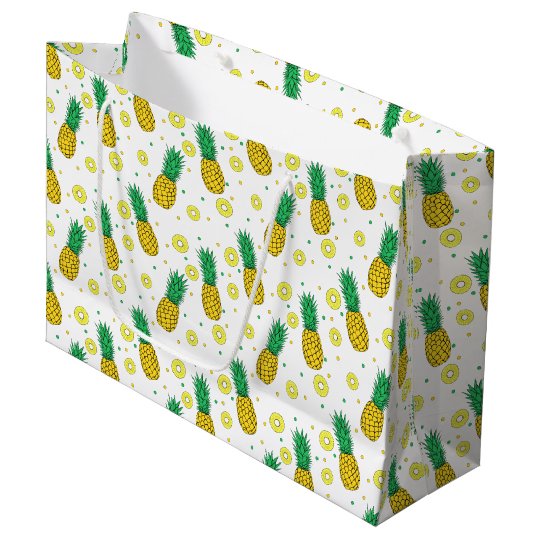 Pineapples pattern large gift bag