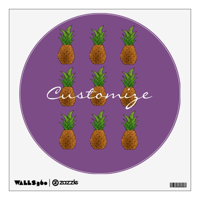 pineapples pattern Thunder_Cove Wall Sticker (Front)