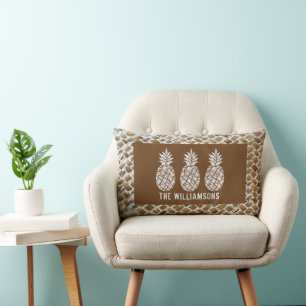 Pineapples Personalized Lumbar Pillow