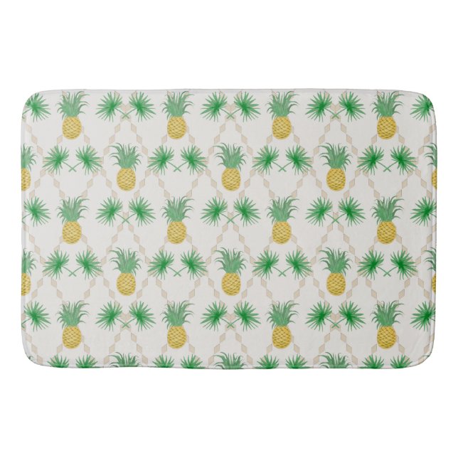 Pineapples, retro bath mat (Front)