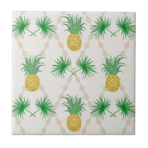 Pineapples, retro ceramic tile