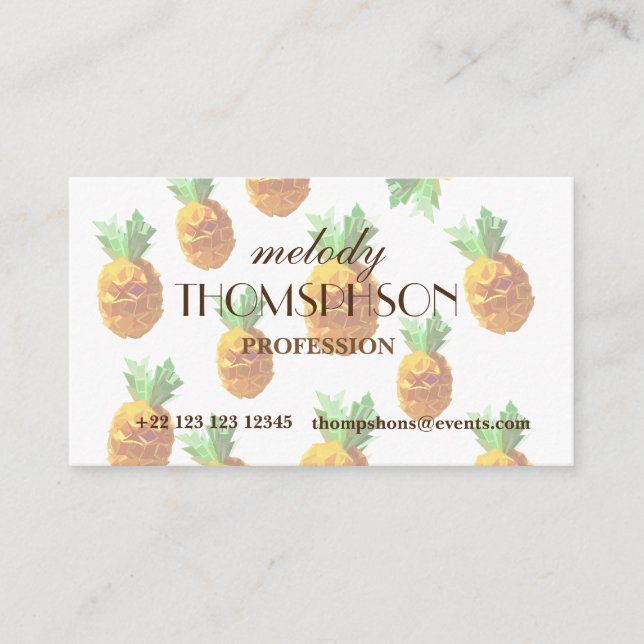 pineapples summer professional business cards= card (Front)