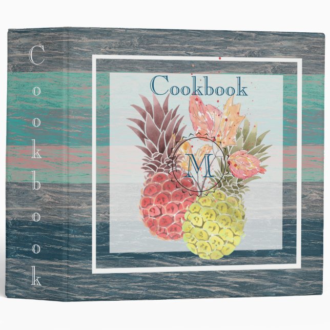 Pineapples, sweet couple . 3 ring binder (Front/Spine)