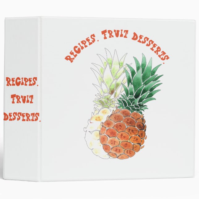 Pineapples, sweet couple . 3 ring binder (Front/Spine)