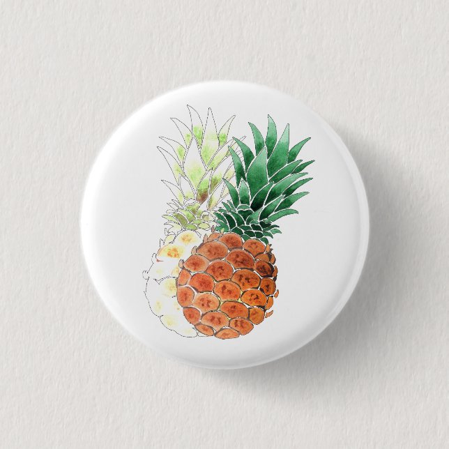Pineapples, sweet couple . button (Front)