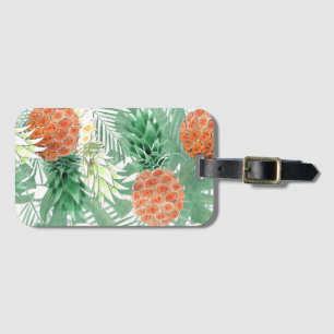Pineapples, sweet couple, fruit luggage tag